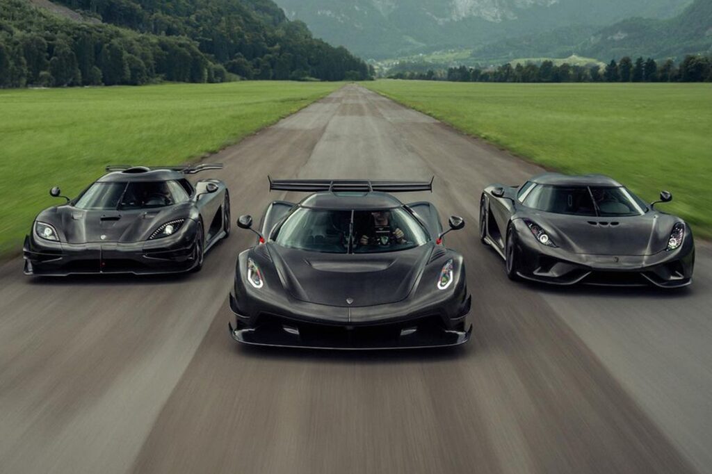 Three Koenigseggs